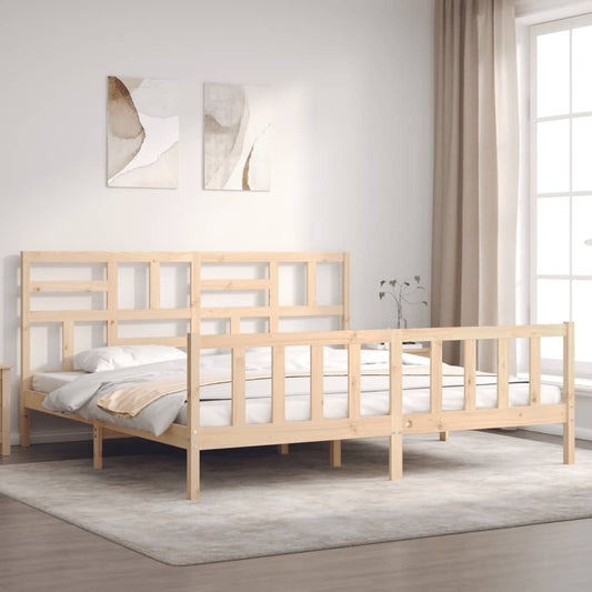 Bed Frame without Mattress Super King Size Solid Wood Pine