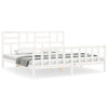 Bed Frame without Mattress White 200x200 cm Solid Wood Pine