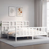 Bed Frame without Mattress White 200x200 cm Solid Wood Pine