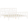 Bed Frame without Mattress White 200x200 cm Solid Wood Pine