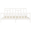 Bed Frame without Mattress White 200x200 cm Solid Wood Pine
