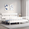 Bed Frame without Mattress White 200x200 cm Solid Wood Pine
