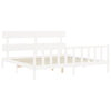 Bed Frame without Mattress White 200x200 cm Solid Wood Pine