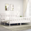 Bed Frame without Mattress White 200x200 cm Solid Wood Pine