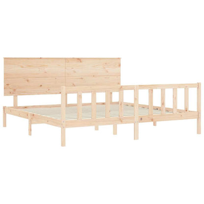 Bed Frame without Mattress Super King Size Solid Wood Pine
