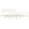 Bed Frame without Mattress White 200x200 cm Solid Wood Pine
