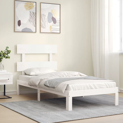 Bed Frame without Mattress White 100x200 cm Solid Wood Pine