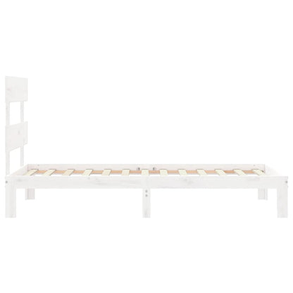 Bed Frame without Mattress White 100x200 cm Solid Wood Pine