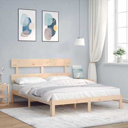 Bed Frame | Natural Wood | Solid Pine Wood | King | Bed Frame