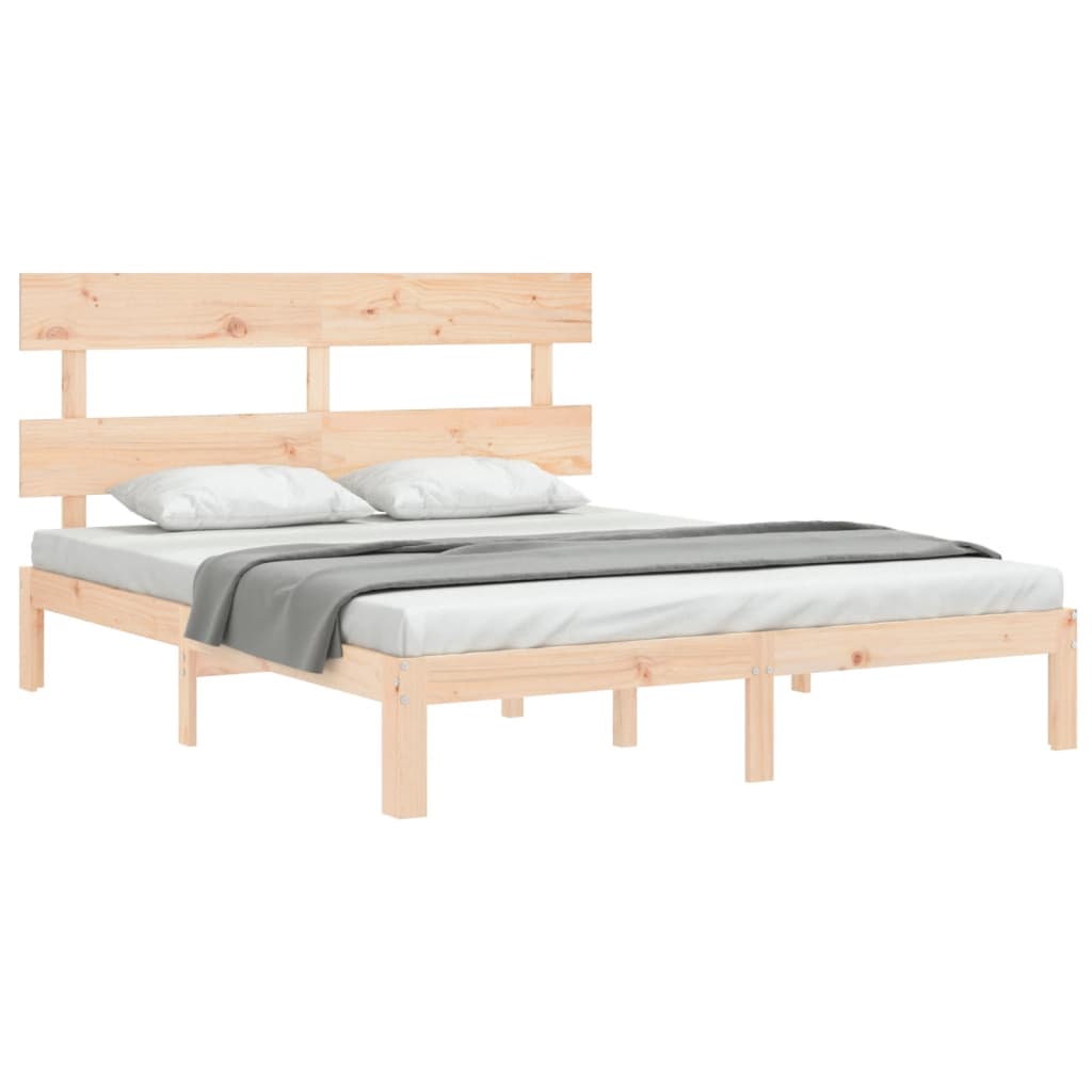 Bed Frame | Natural Wood | Solid Pine Wood | King | Bed Frame