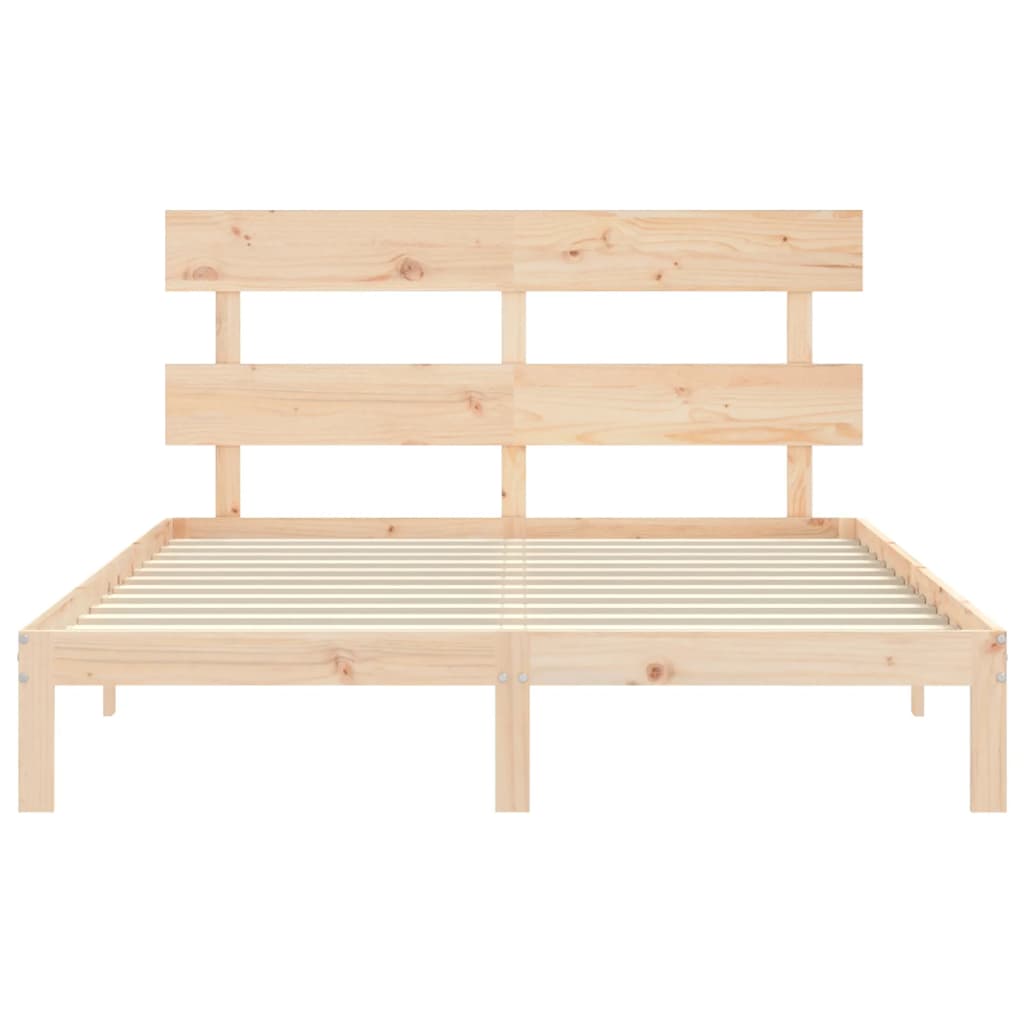 Bed Frame | Natural Wood | Solid Pine Wood | King | Bed Frame