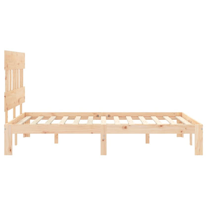 Bed Frame with Headboard Small Double Solid Wood