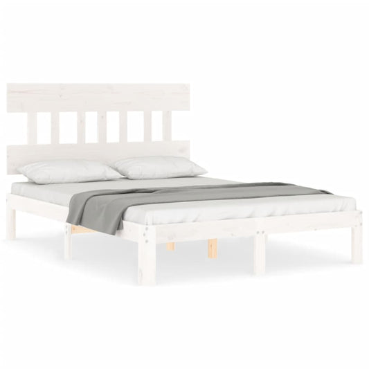 Bed Frame without Mattress White 120x200 cm Solid Wood Pine