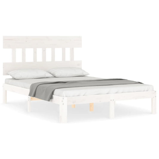Bed Frame without Mattress White 140x200 cm Solid Wood Pine
