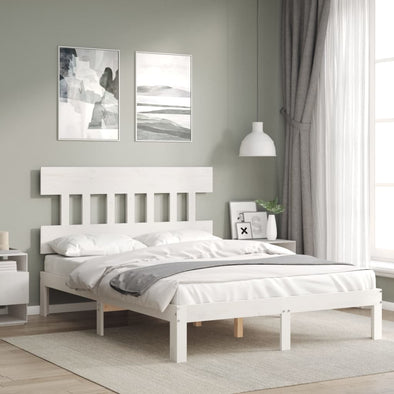 Bed Frame without Mattress White 140x200 cm Solid Wood Pine