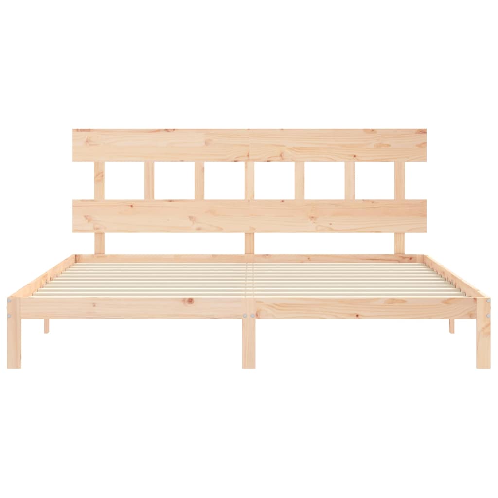 Bed Frame without Mattress 200x200 cm Solid Wood Pine