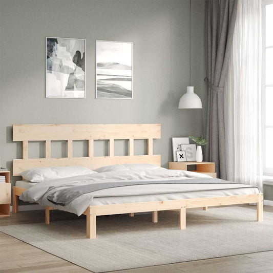 Bed Frame without Mattress 200x200 cm Solid Wood Pine