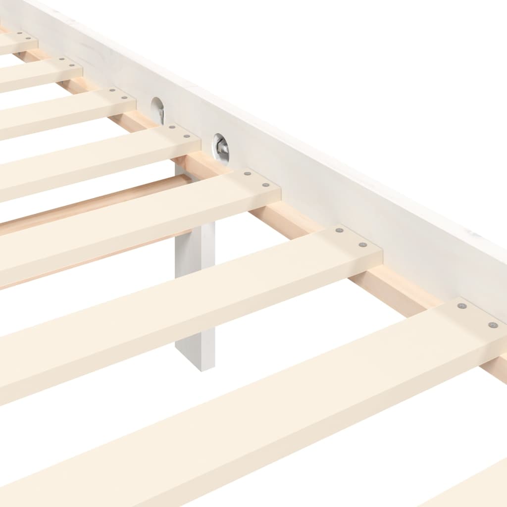 Bed Frame without Mattress White 140x190 cm Solid Wood Pine