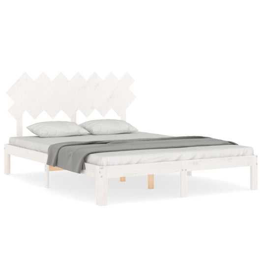 Bed Frame without Mattress White 140x190 cm Solid Wood Pine