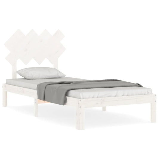 Bed Frame without Mattress White 90x200 cm Solid Wood Pine