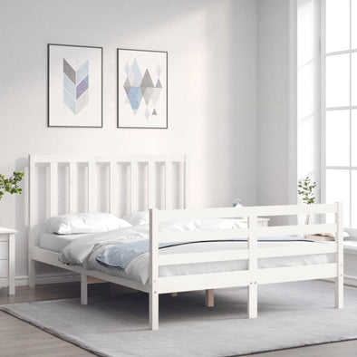 Bed Frame without Mattress White 140x200 cm Solid Wood Pine