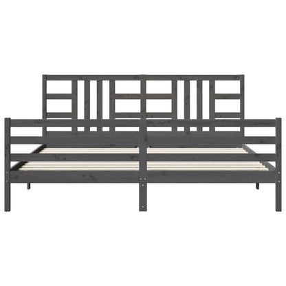 Bed Frame without Mattress Grey 200x200 cm Solid Wood