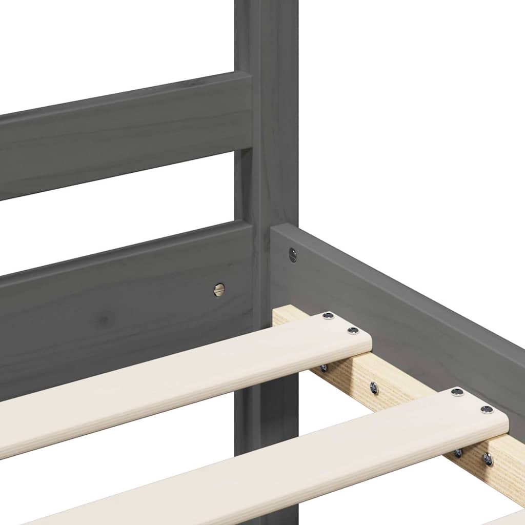 Bed Frame without Mattress Grey 200x200 cm Solid Wood