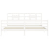 Bed Frame without Mattress White 200x200 cm Solid Wood