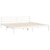 Bed Frame without Mattress White 200x200 cm Solid Wood