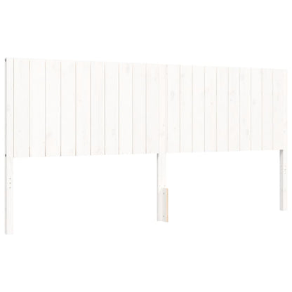 Bed Frame without Mattress White 200x200 cm Solid Wood