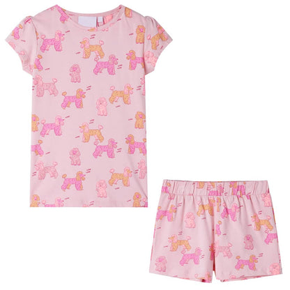 Kids' Pyjamas with Short Sleeves Light Pink 140