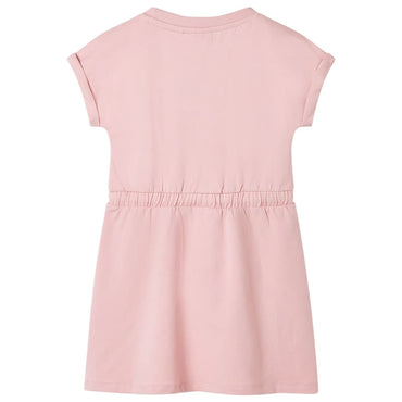 Kids' Dress with Drawstring Light Pink 104