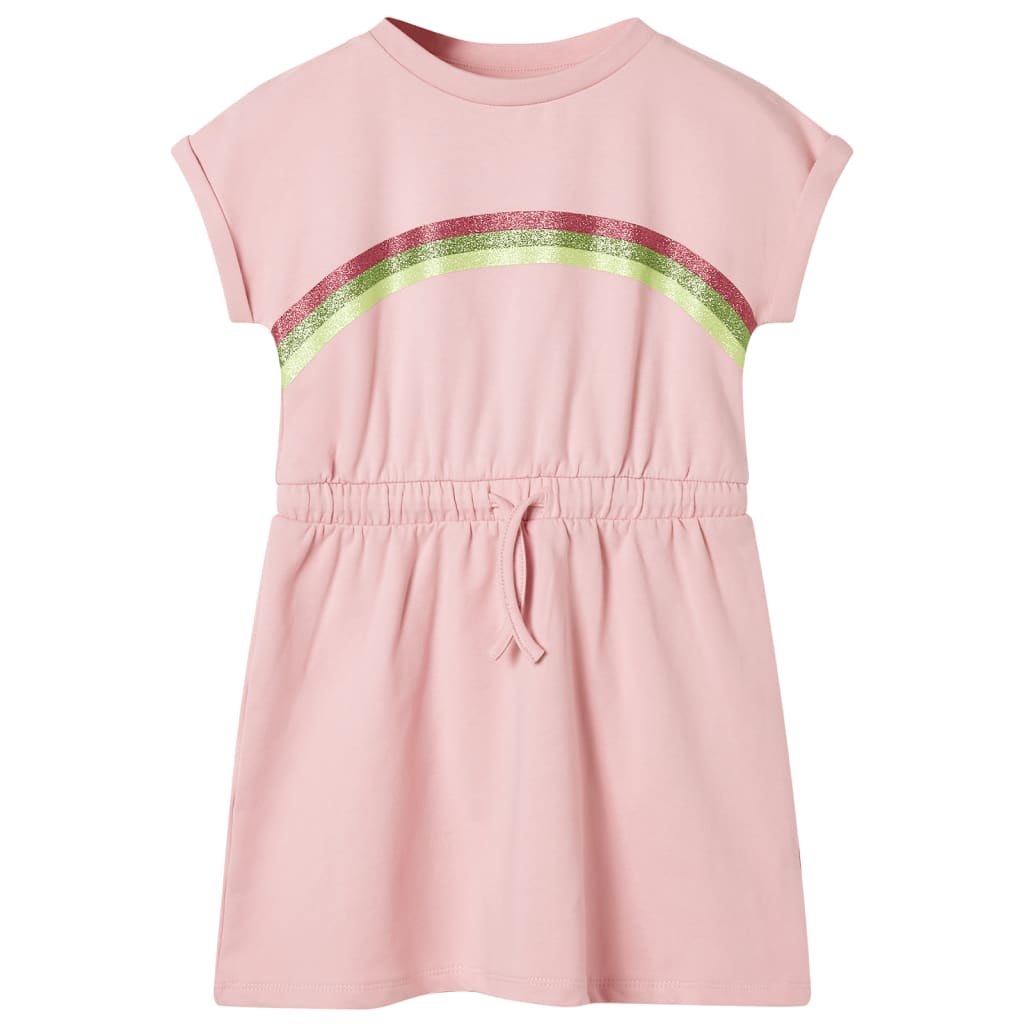 Kids' Dress with Drawstring Light Pink 116