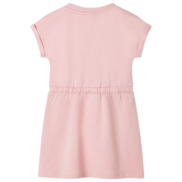 Kids' Dress with Drawstring Light Pink 116