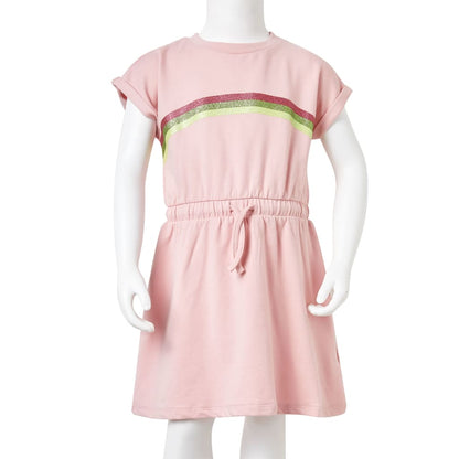 Kids' Dress with Drawstring Light Pink 128