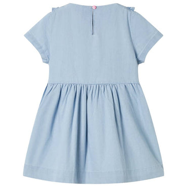 Kids' Dress with Ruffles Soft Blue 92