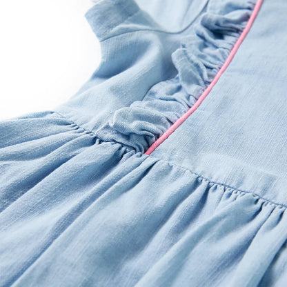 Kids' Dress with Ruffles Soft Blue 92