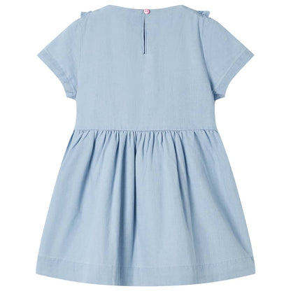 Kids' Dress with Ruffles Soft Blue 116