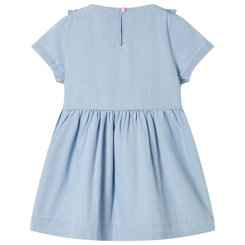 Kids' Dress with Ruffles Soft Blue 128