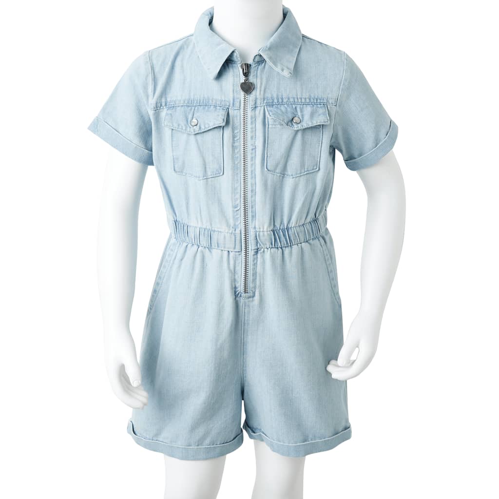 Kids' Onesie with Short Sleeves Soft Blue 116