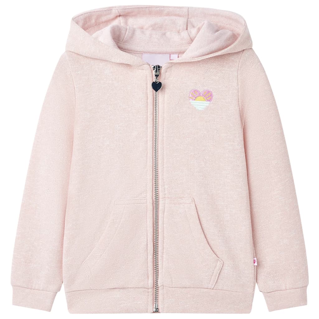 Kids' Hooded Sweatshirt with Zip Light Pink Mix 116