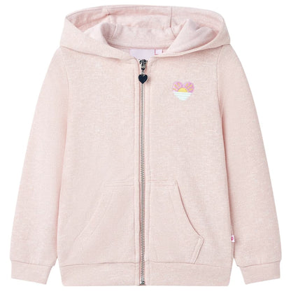 Kids' Hooded Sweatshirt with Zip Light Pink Mix 116