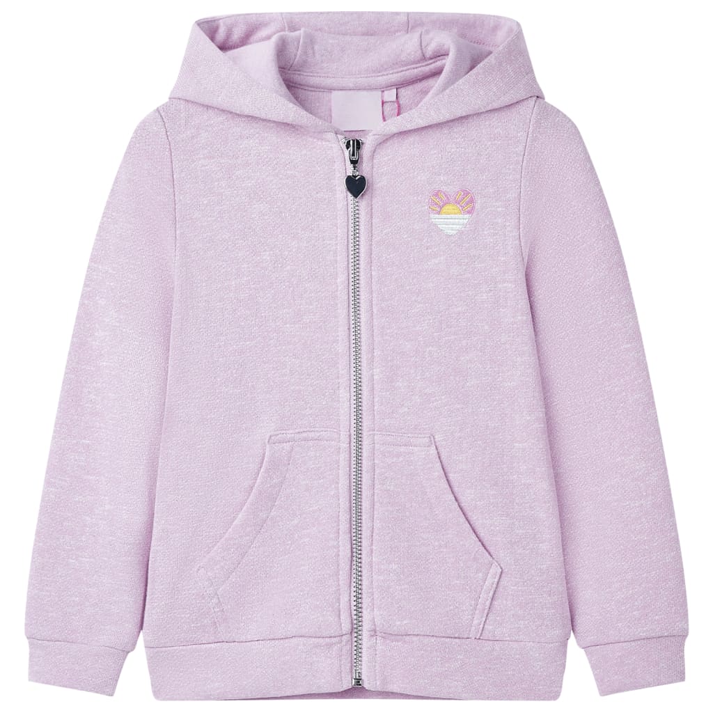 Kids' Hooded Sweatshirt with Zip Lila Mix 116