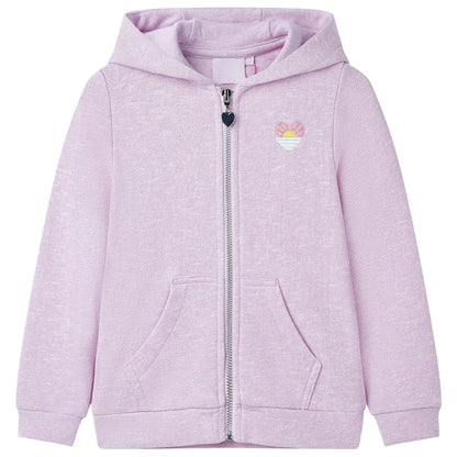 Kids' Hooded Sweatshirt with Zip Lila Mix 128