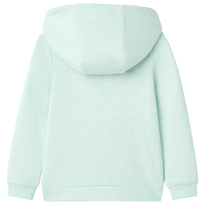 Kids' Hooded Sweatshirt with Zip Light Mint Mix 140