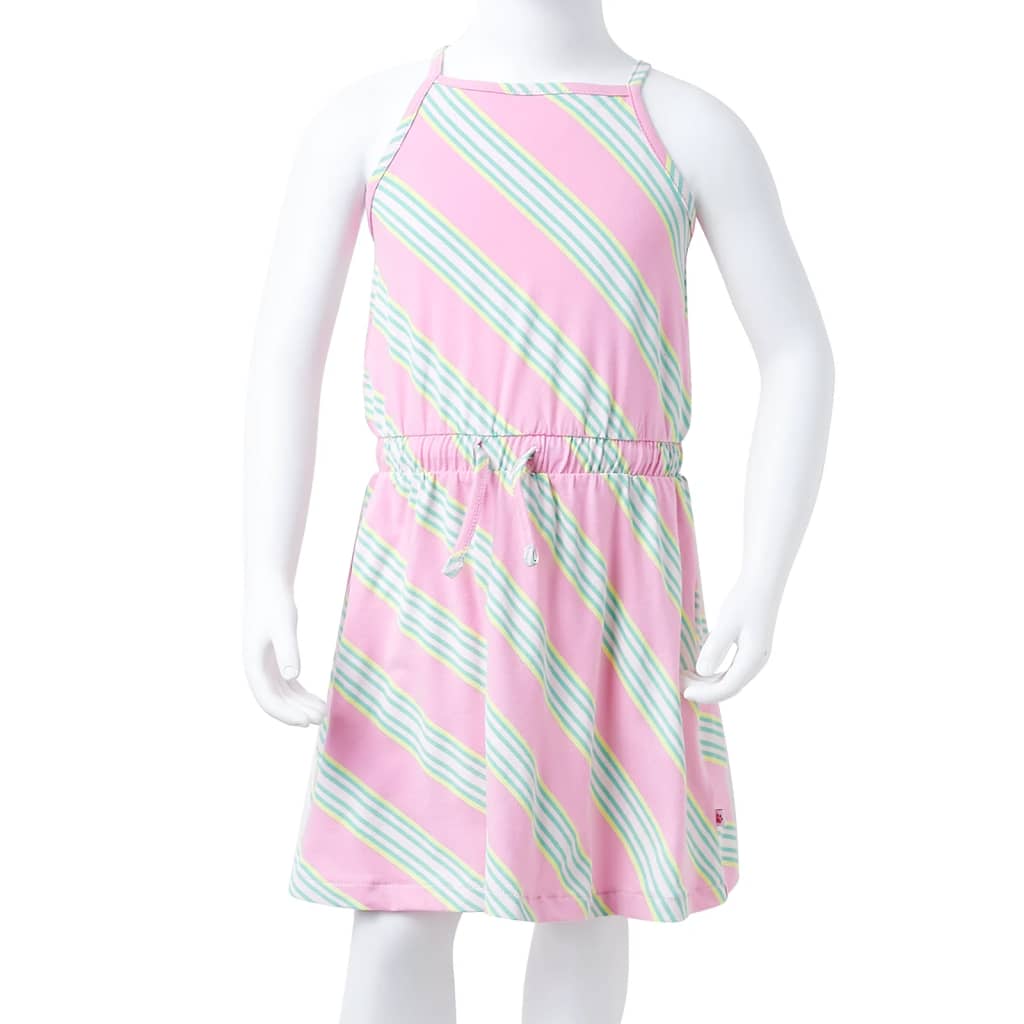 Kids' Dress with Drawstring Sleeveless Pink 116