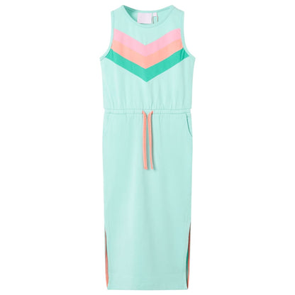 Kids' Dress with Drawstring Light Mint 92