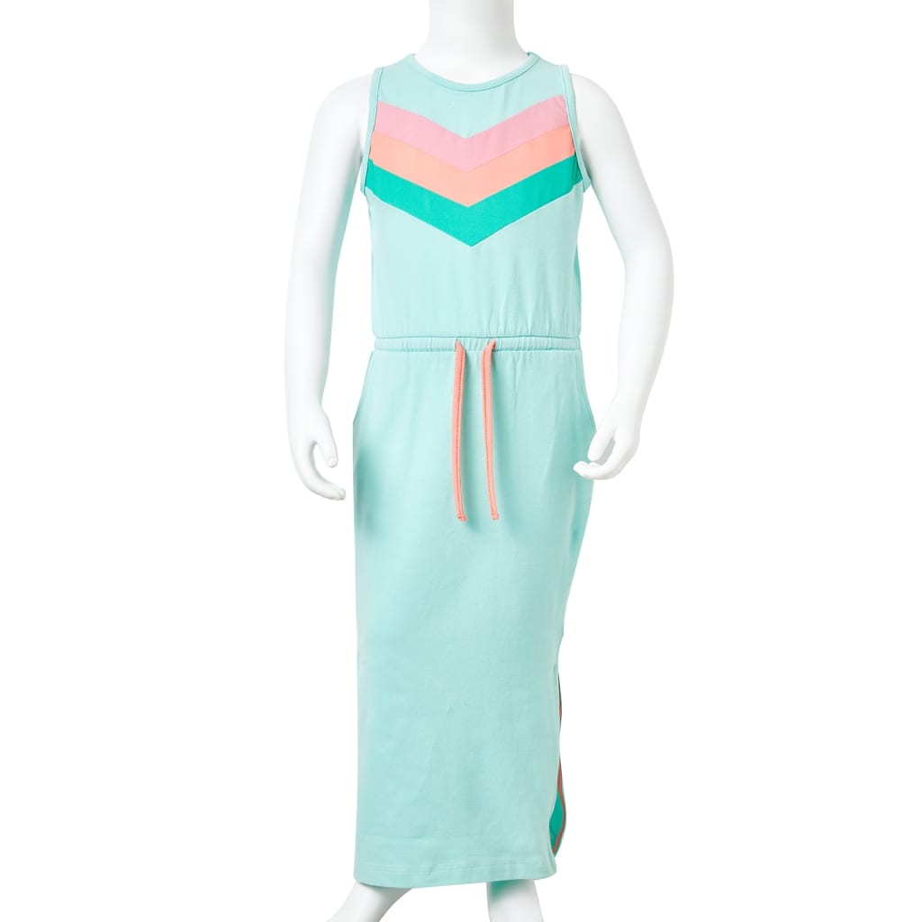 Kids' Dress with Drawstring Light Mint 116