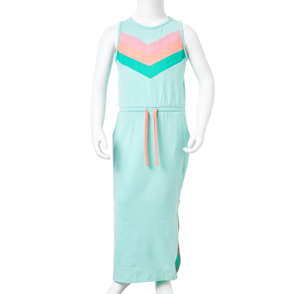 Kids' Dress with Drawstring Light Mint 128