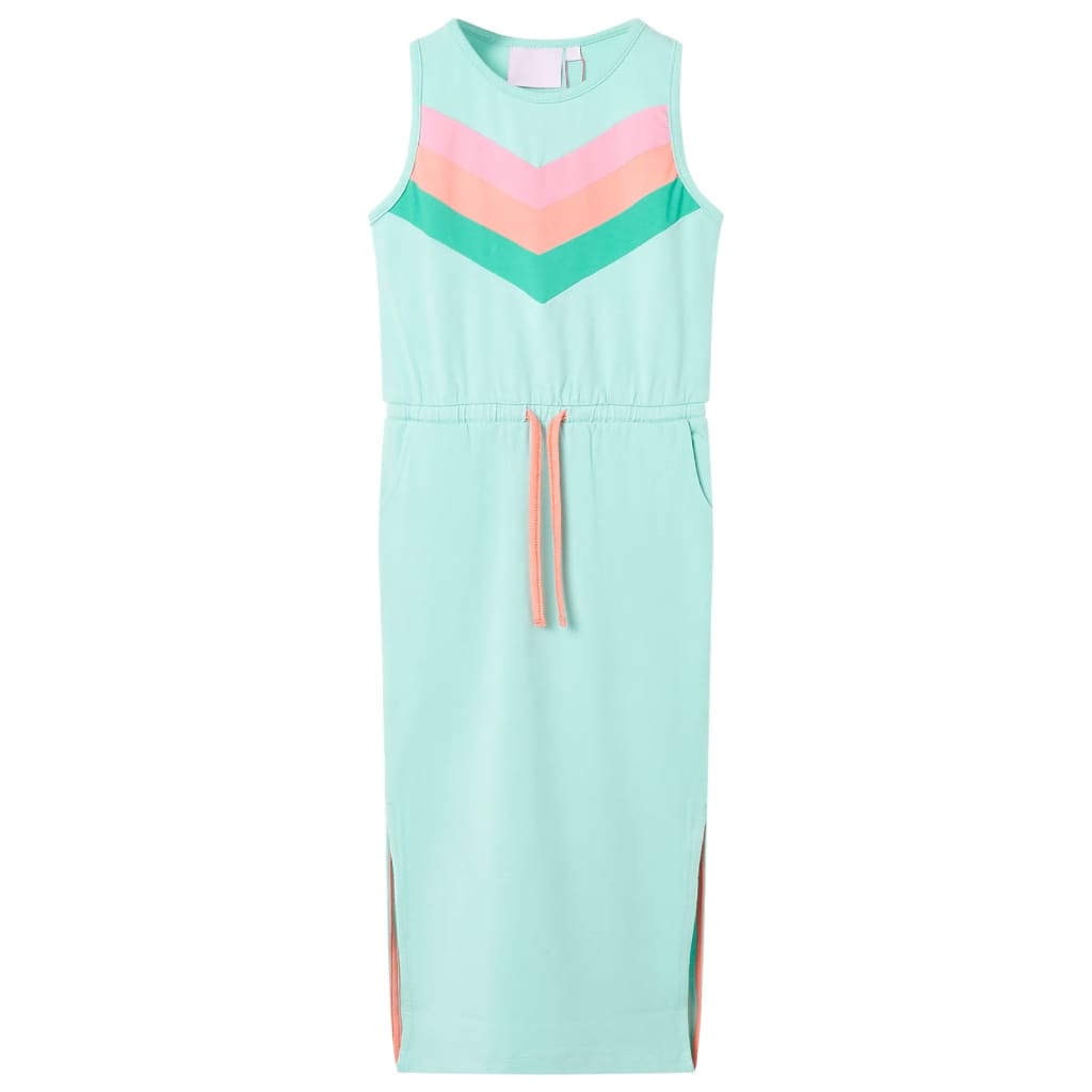 Kids' Dress with Drawstring Light Mint 140